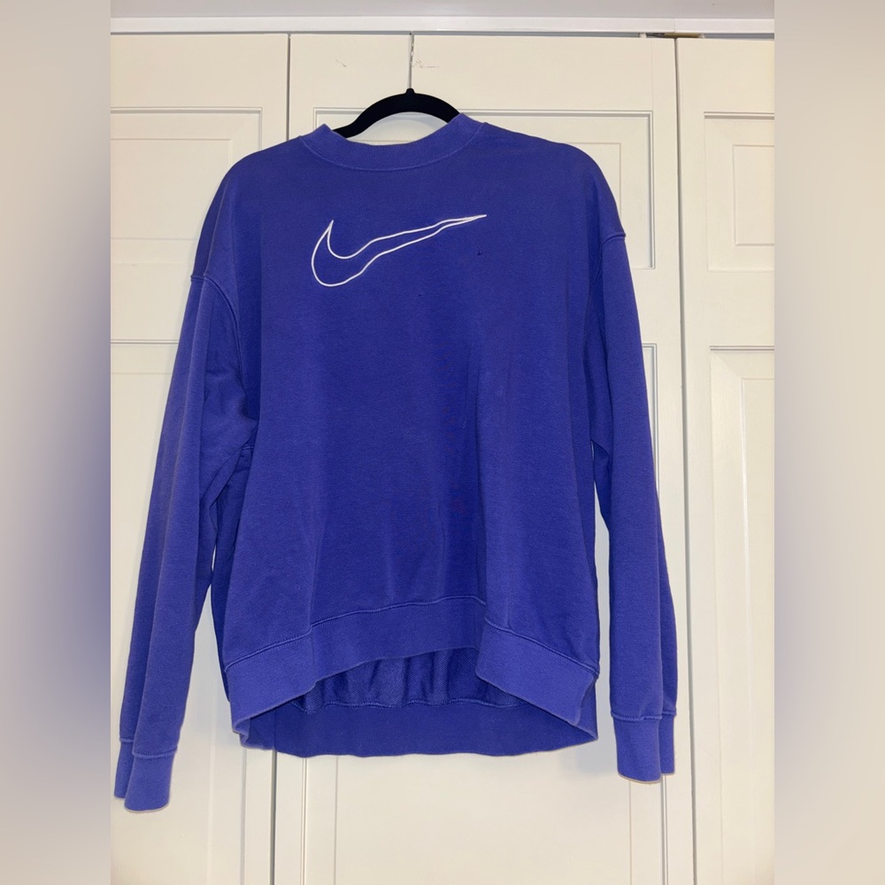 Nike Purple Dri-FIT Crewneck Sweatshirt with Black Swoosh